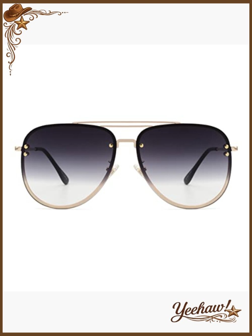 Oversized Aviator Sunglasses UV400 Protection Lightweight Metal Frame - Picture 6 of 7